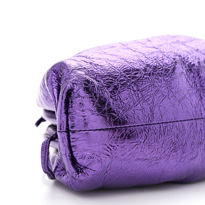 Bottega Veneta Metallic Crinkled Lambskin The Mini Pouch Viola 9 of 10