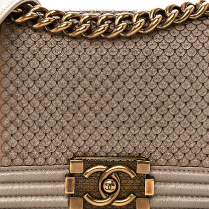 Chanel Metallic Lambskin Small Scaled Boy Flap Gold 8 of 10