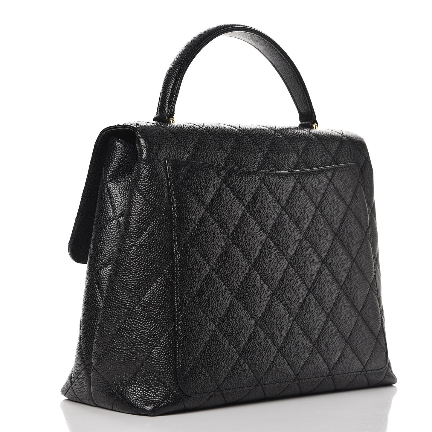 Caviar Quilted Jumbo Kelly Flap Black