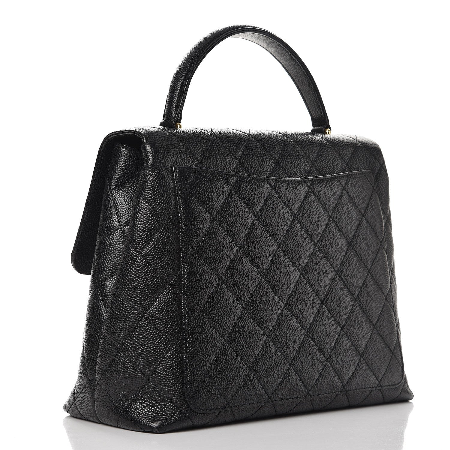 Chanel Caviar Quilted Jumbo Kelly Flap Black 3 of 9