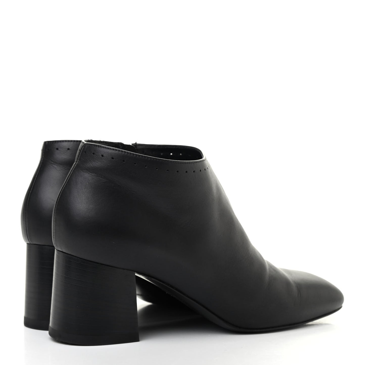 Calfskin Perforated Womens Booties 40 Black