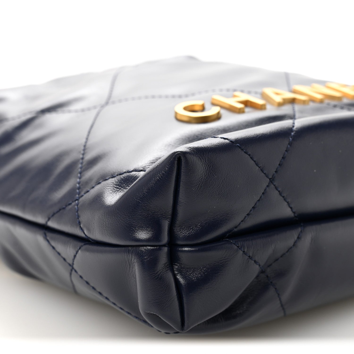 Chanel Shiny Calfskin Quilted Mini Chanel 22 Navy Blue 19 of 21