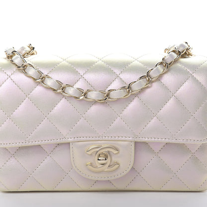 Chanel Iridescent Lambskin Quilted Mini Rectangular Flap Ivory 8 of 11