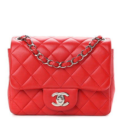 Chanel Lambskin Quilted Mini Square Flap Red 1 of 16