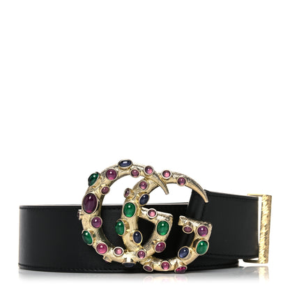 Gucci Calfskin Ceramic Glass Double G 40mm Belt 90 36 Black Multicolor 1 of 6