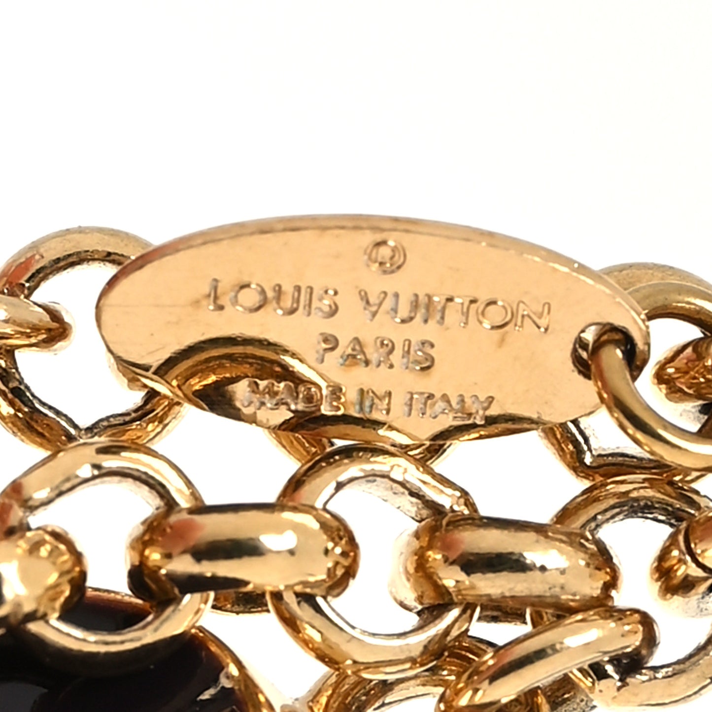 Metal Enamel Fleur De Monogram Bag Charm Dore