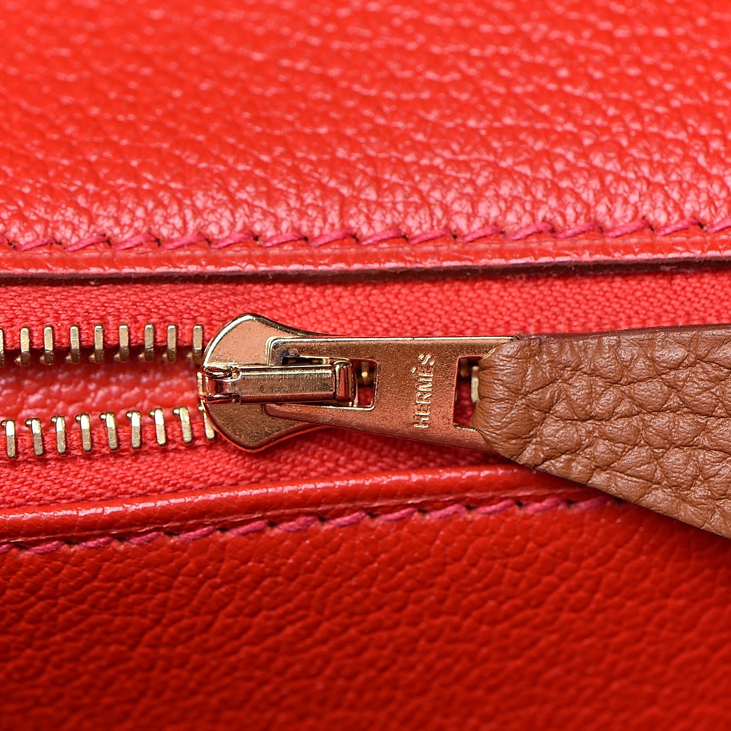 Hermes Togo Verso Birkin 35 Gold Geranium 16 of 28