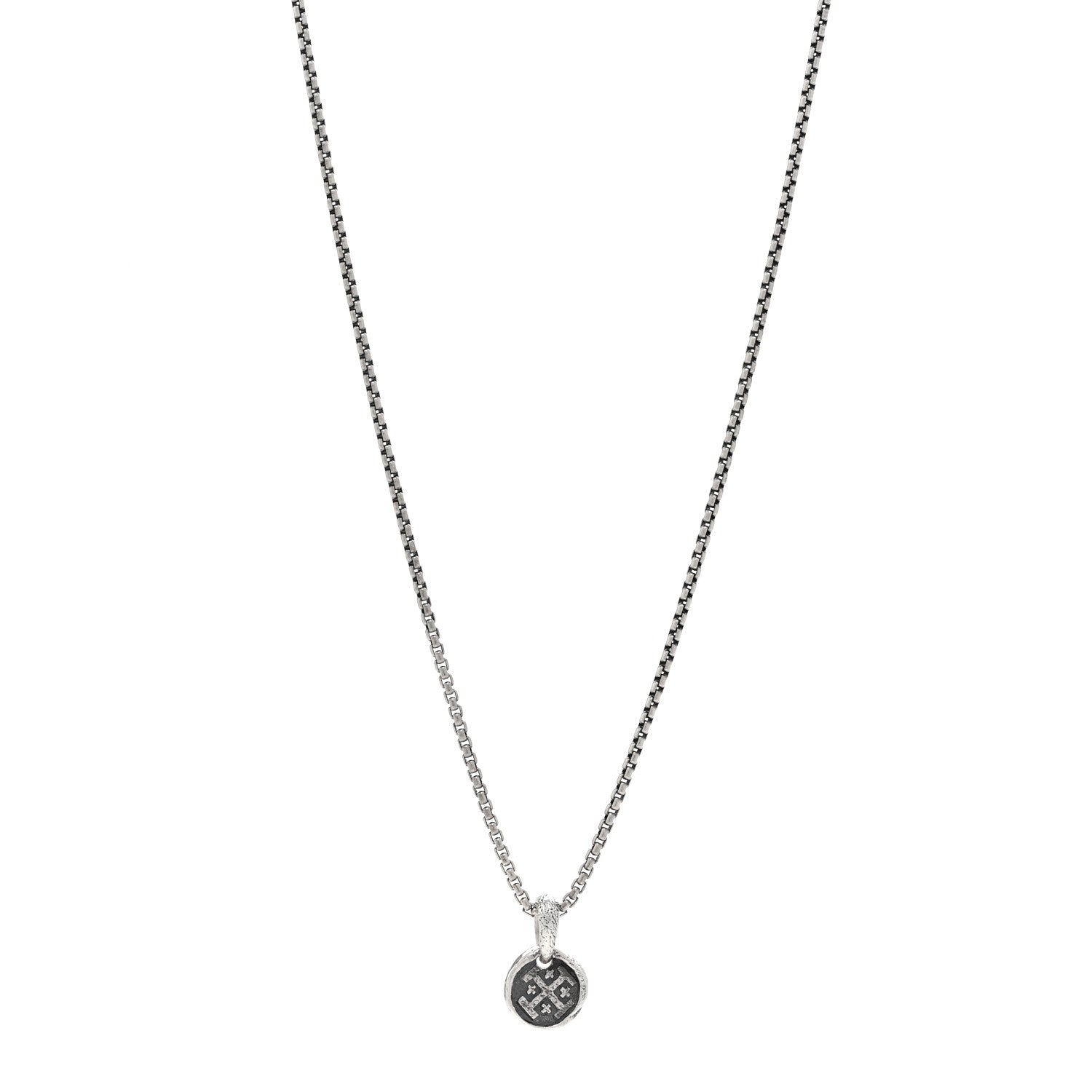 David Yurman Sterling Silver 14K Yellow Gold Shipwreck Coin Amulet Pendant Necklace 1 of 5