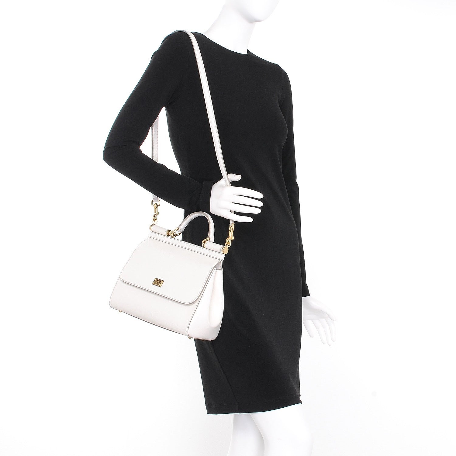 Dolce & Gabbana Dauphine Calfskin Medium Miss Sicily Satchel White 2 of 6