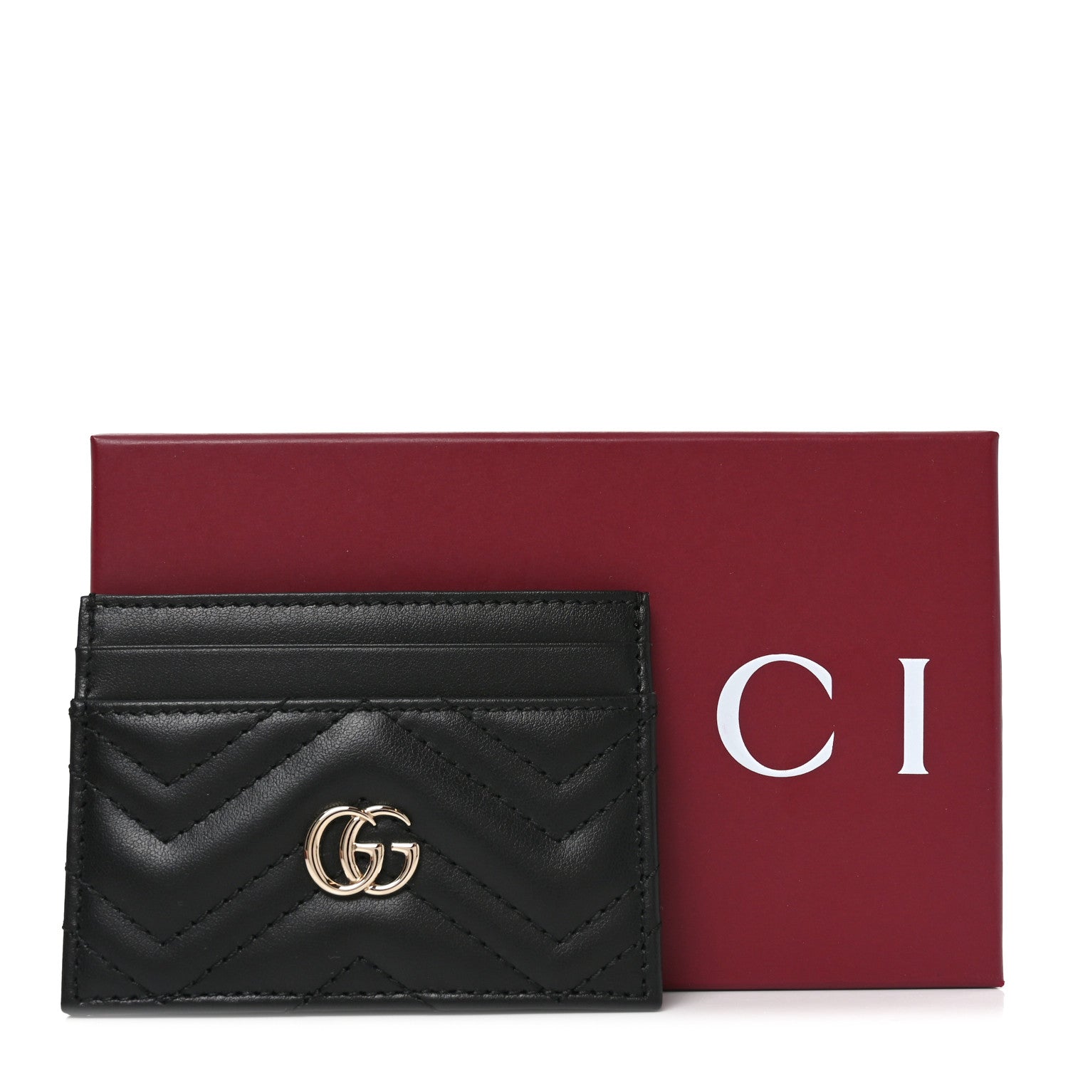 Gucci Calfskin Matelasse GG Marmont Card Holder Black 7 of 7