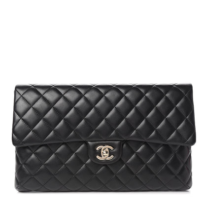 Chanel Lambskin Quilted Flap Clutch Black 1 of 10