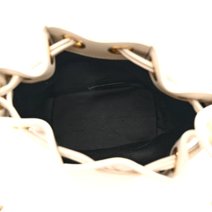 Saint Laurent Lambskin Carre Quilted Cassandre Small Bucket Bag Crema Soft 7 of 12