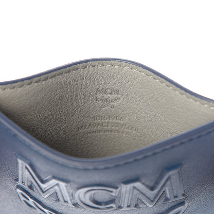 MCM Coburg Injection Embossed Card Case Navy Grey 6 of 7
