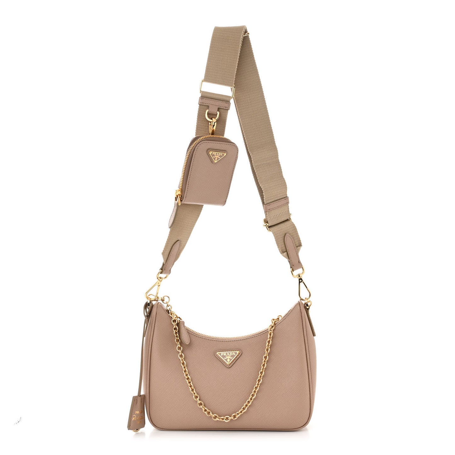 Saffiano Lux Re-Edition 2005 Shoulder Bag Cammeo
