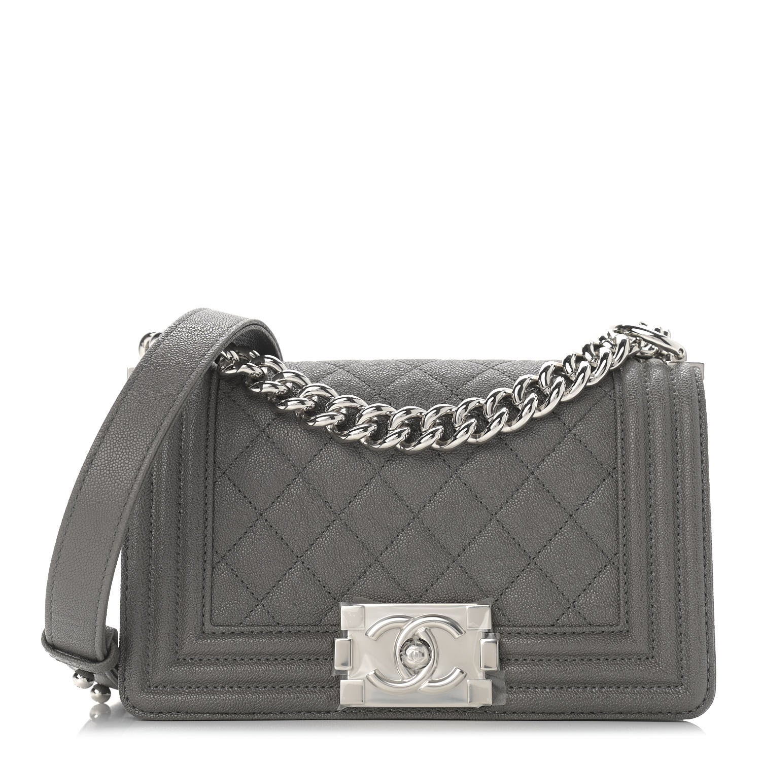 Chanel Caviar Quilted Small Boy Flap Grey 1 of 9