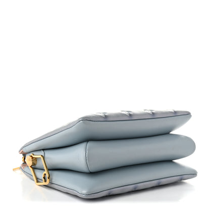 Louis Vuitton Metallic Lambskin Embossed Monogram Coussin BB Blue 4 of 9