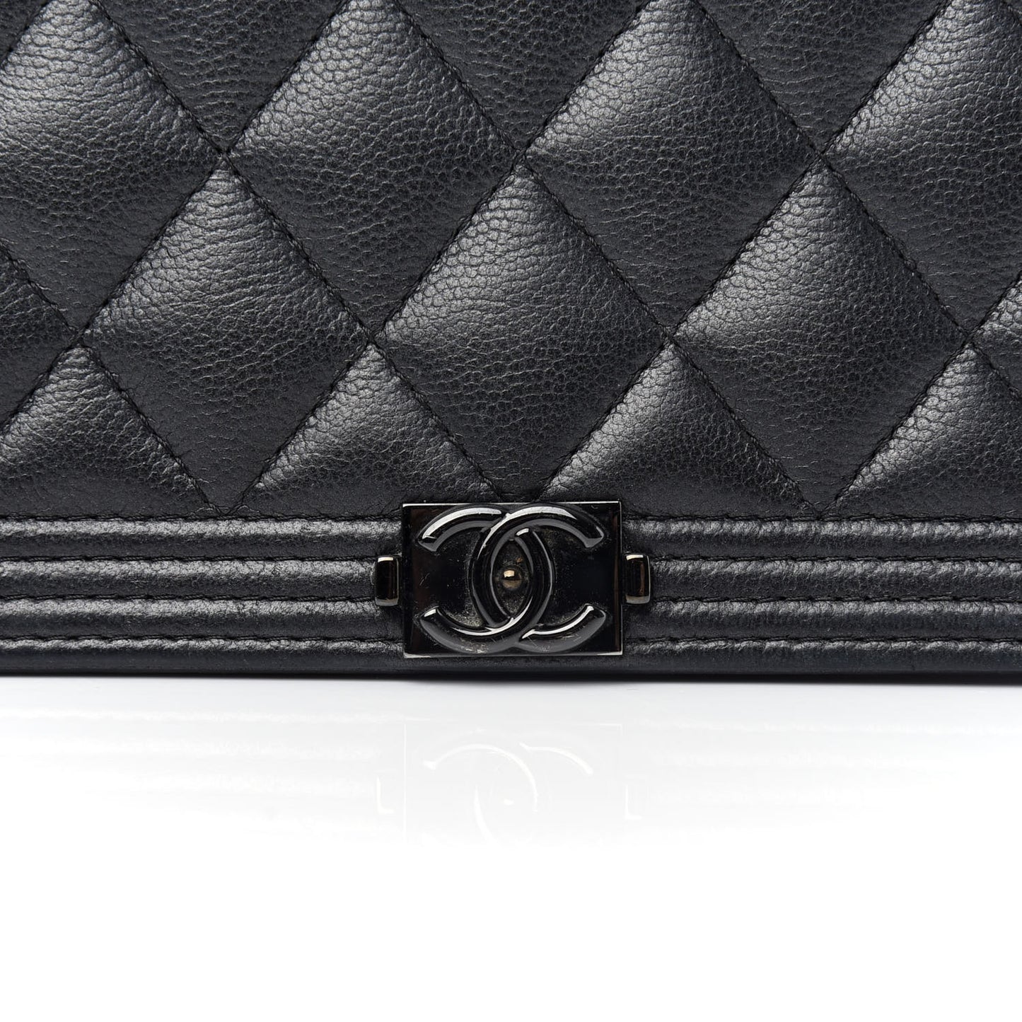 Caviar Quilted Boy Wallet On Chain WOC So Black