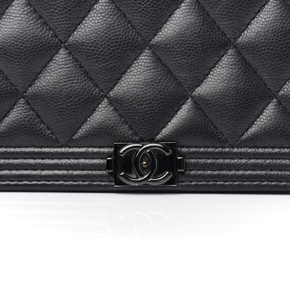Chanel Caviar Quilted Boy Wallet On Chain WOC So Black 10 of 11