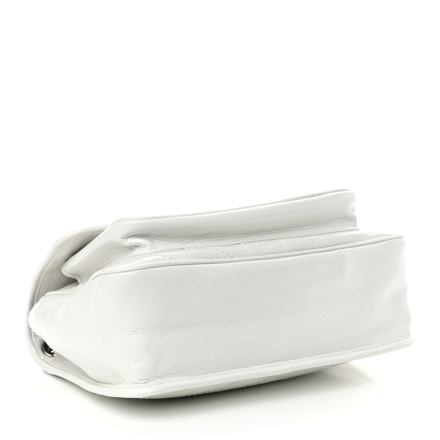 Saint Laurent Crinkled Calfskin Matelasse Monogram Medium Niki Chain Satchel Pearl White 4 of 10