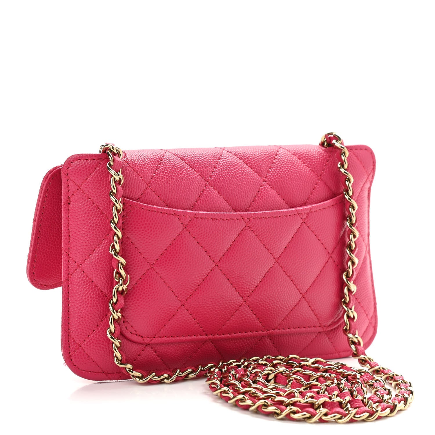 Chanel Caviar Fabric Quilted Foldable Tote With Chain Pink Multicolor 4 of 20