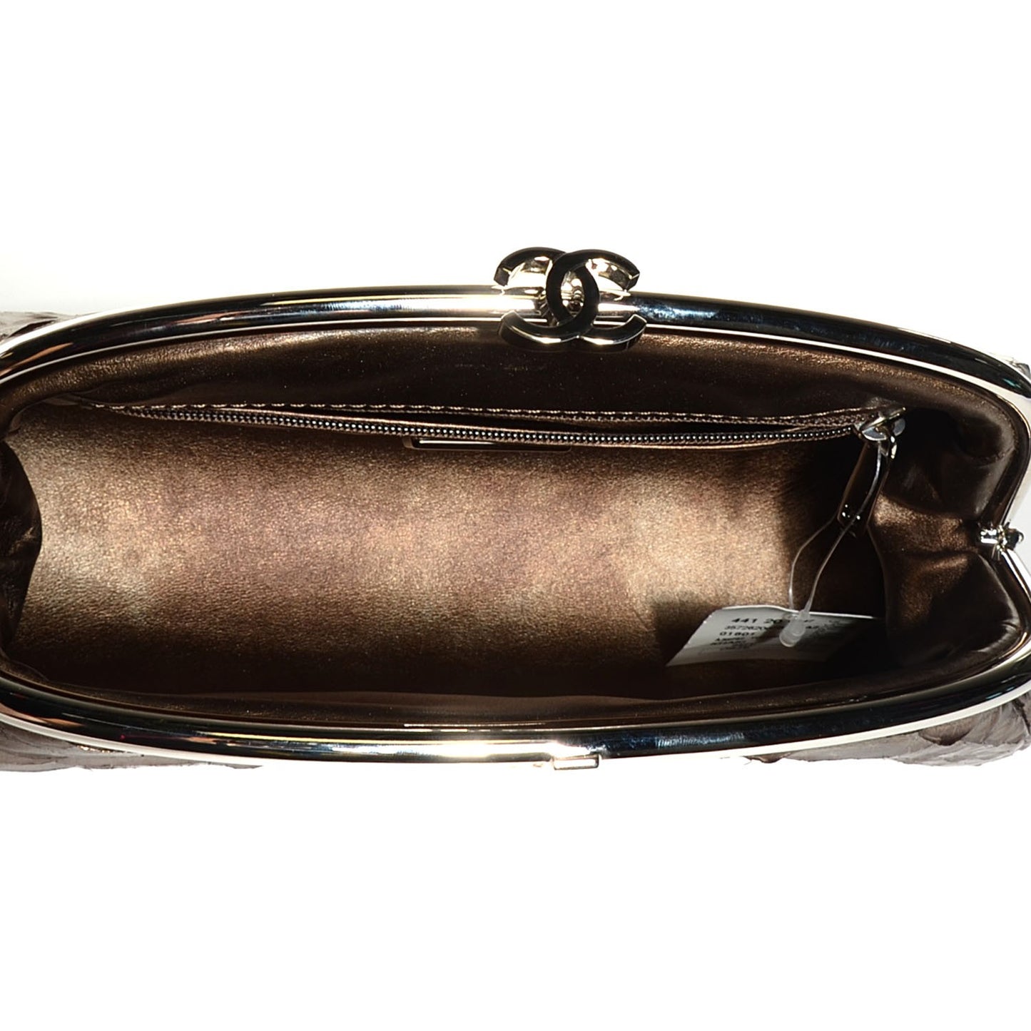 Metallic Python Timeless Clutch Khaki