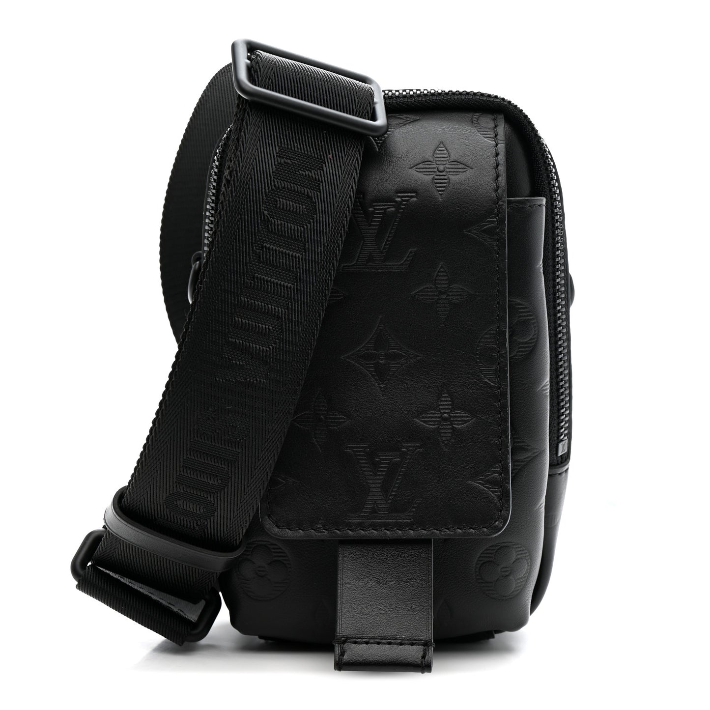 Calfskin Monogram Shadow Double Phone Pouch NM Black