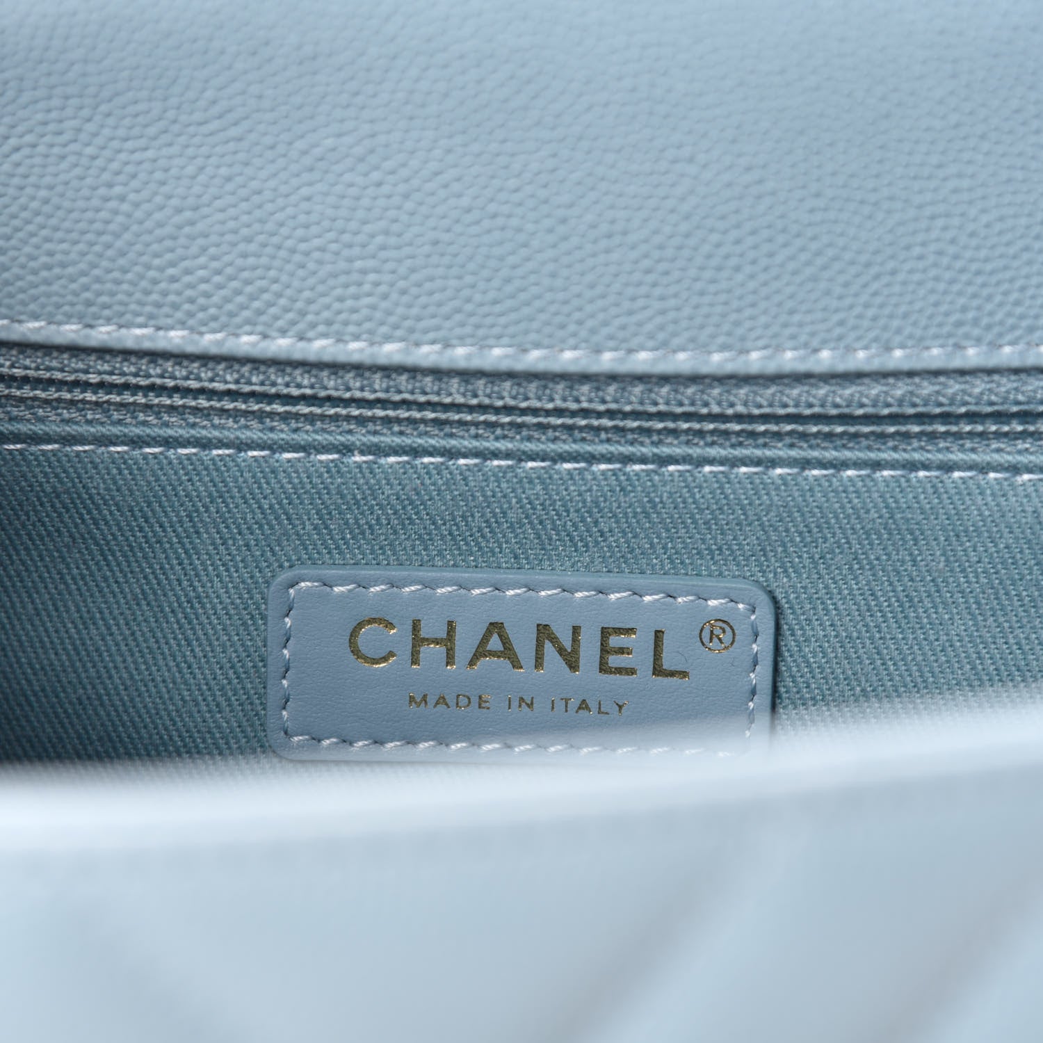 Chanel Caviar Chevron Quilted Small Coco Handle Flap Blue 8 of 11