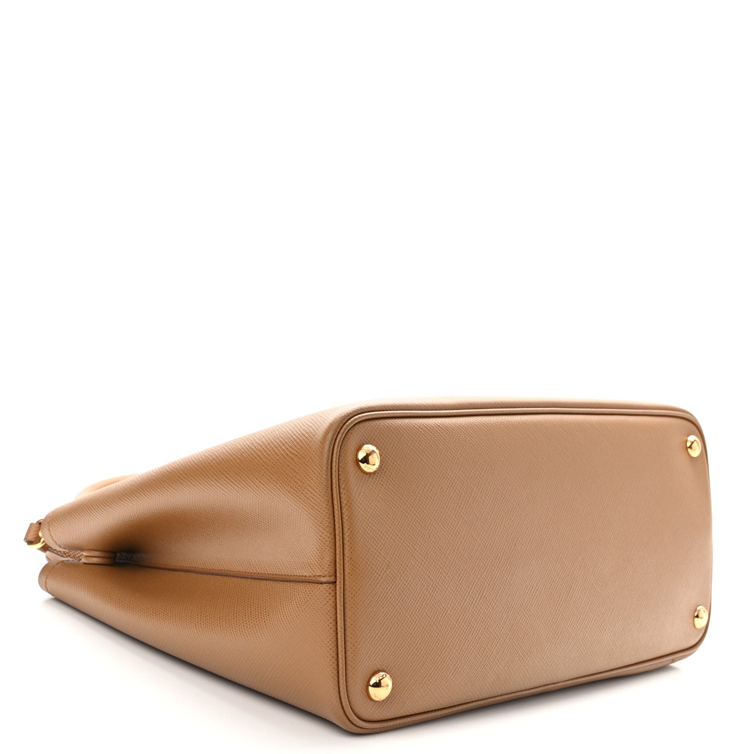 Prada Saffiano Cuir Small Double Bag Caramel Fuoco 4 of 10