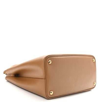 Prada Saffiano Cuir Small Double Bag Caramel Fuoco 4 of 10