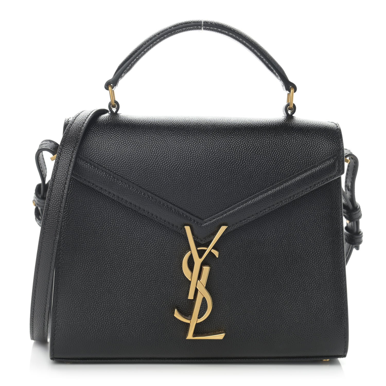 Saint Laurent Grain de Poudre Mini Classic Monogram Cassandra Top Handle Black 1 of 14