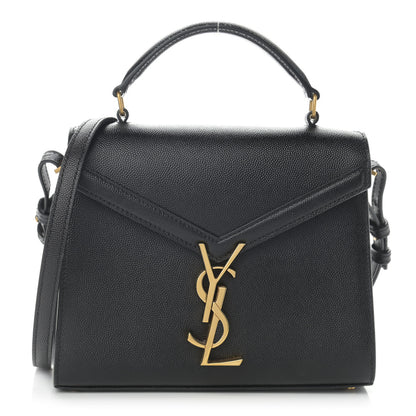 Saint Laurent Grain de Poudre Mini Classic Monogram Cassandra Top Handle Black 1 of 14