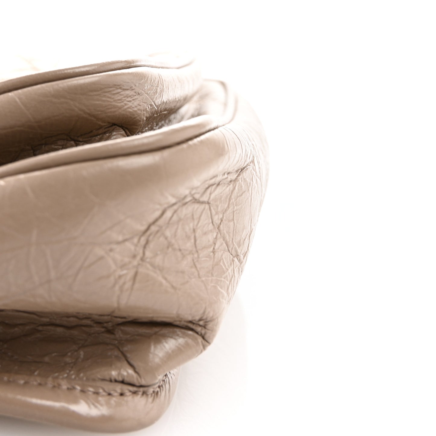 Crinkled Calfskin Matelasse Monogram Baby Niki Chain Satchel Light Taupe