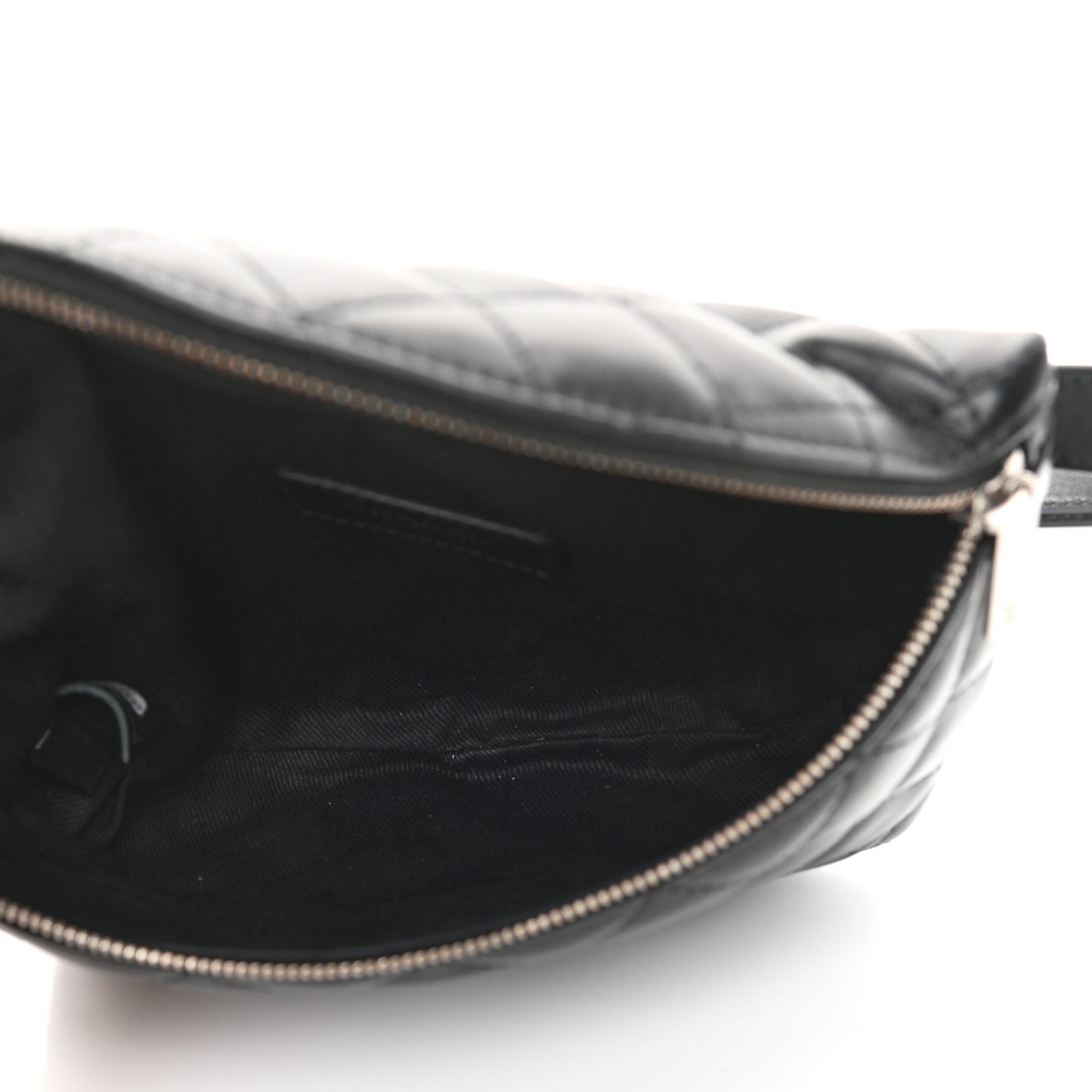 Lambskin Quilted Waist Belt Bag Black