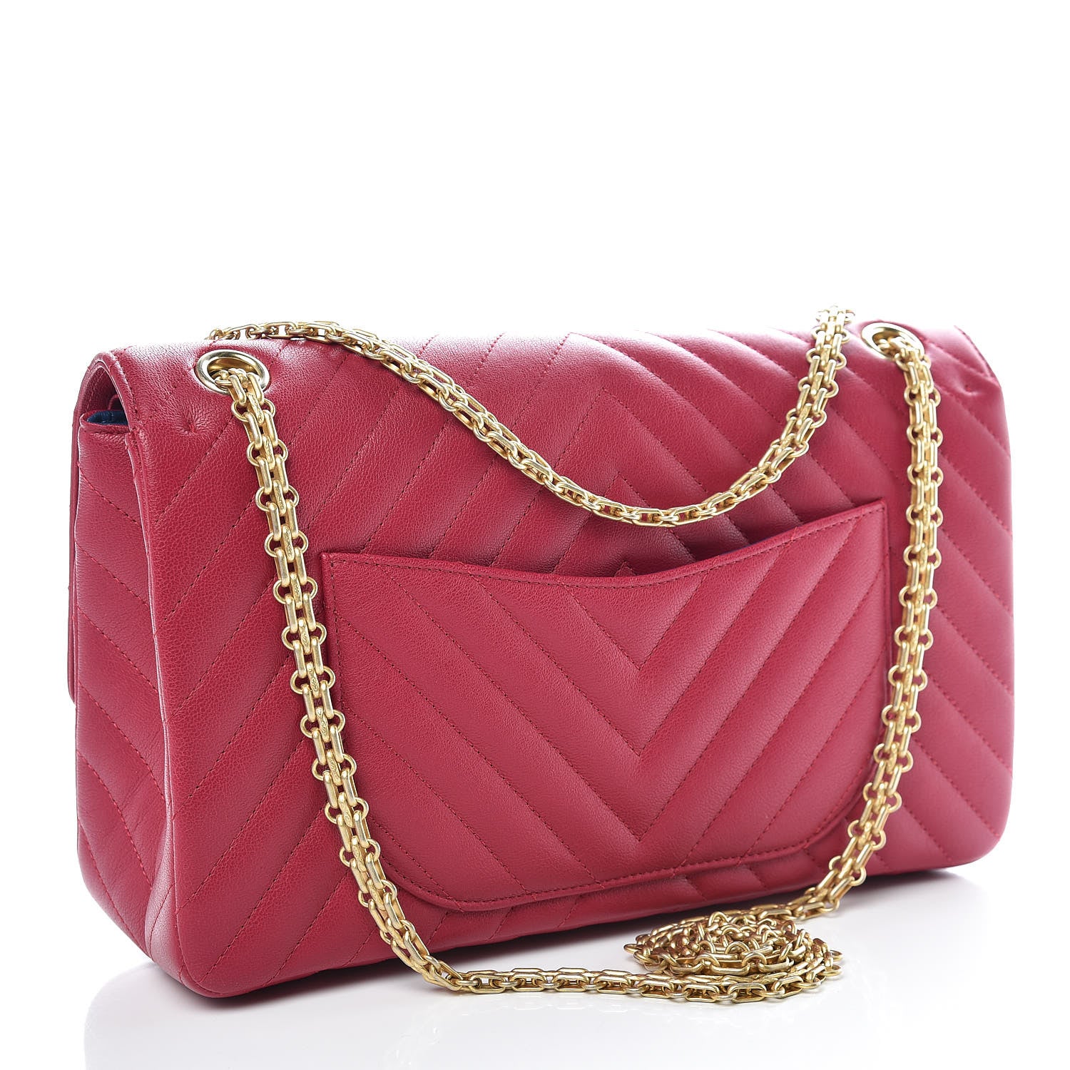Chanel Sheepskin Chevron Quilted 2.55 Reissue 226 Flap Dark Pink 4 of 10