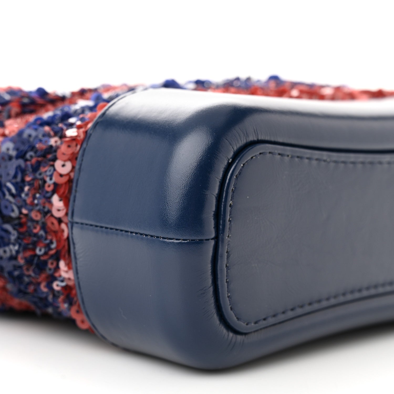 Chanel Sequin Calfskin Small Gabrielle Hobo Navy Red 9 of 11
