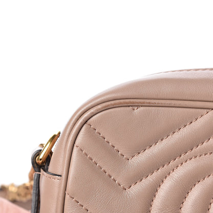 Gucci Calfskin Matelasse Mini GG Marmont Chain Shoulder Bag Porcelain Rose 13 of 15