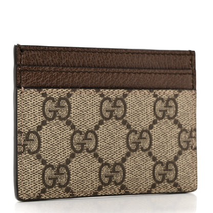 Gucci GG Supreme Monogram Textured Dollar Calfskin Ophidia Card Holder Beige Ebony New Acero 3 of 7