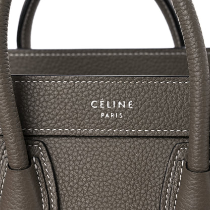 Celine Drummed Calfskin Nano Luggage Souris 10 of 10