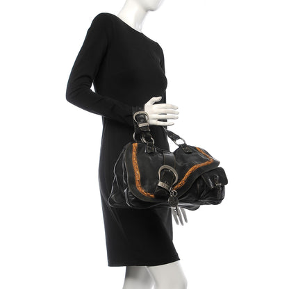 Christian Dior Calfskin Medium Gaucho Double Saddle Bag Black 2 of 12