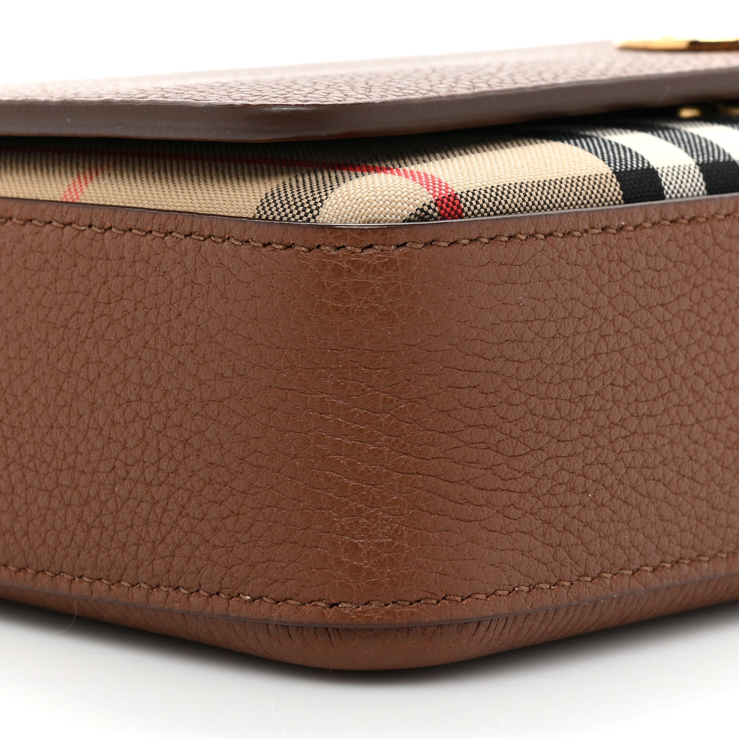 Burberry Grainy Calfskin Vintage Check Hampshire Crossbody Archive Beige Tan 8 of 8