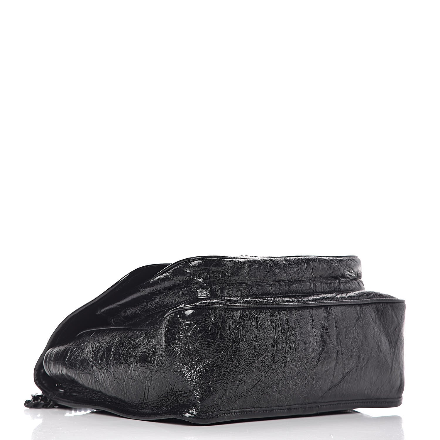 Saint Laurent Crinkled Calfskin Matelasse Monogram Medium Niki Chain Satchel Black 4 of 10