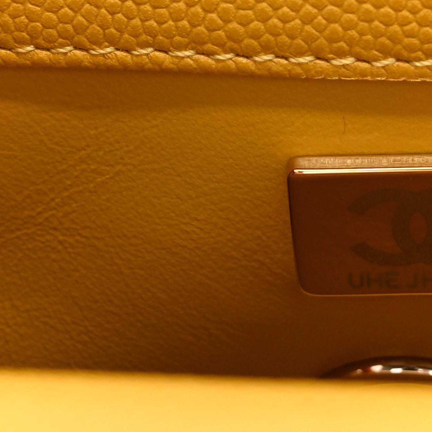 Chanel Caviar Quilted Extra Mini Coco Handle Flap Yellow 7 of 10