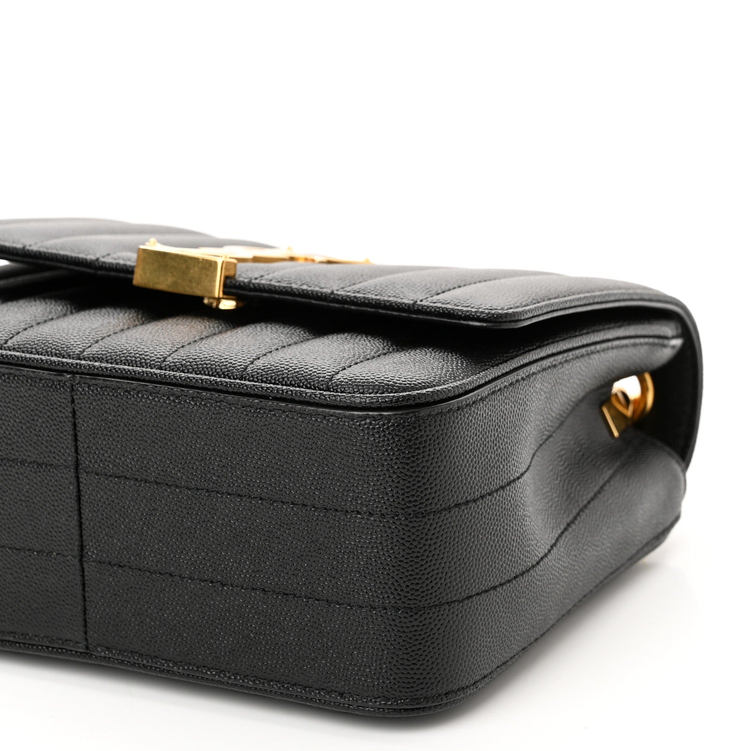 Saint Laurent Grain De Poudre Matelasse Monogram Medium Vicky Chain Bag Black 11 of 11