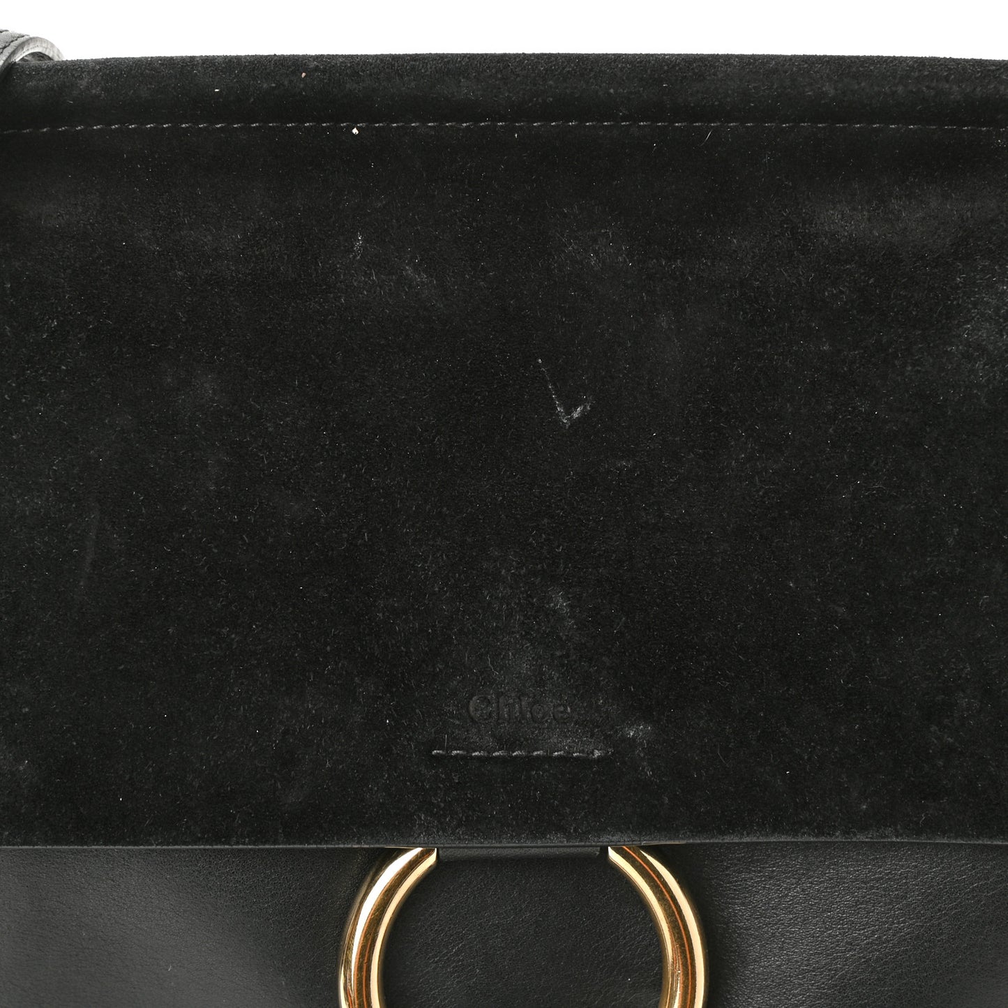 Suede Calfskin Medium Faye Shoulder Bag Black
