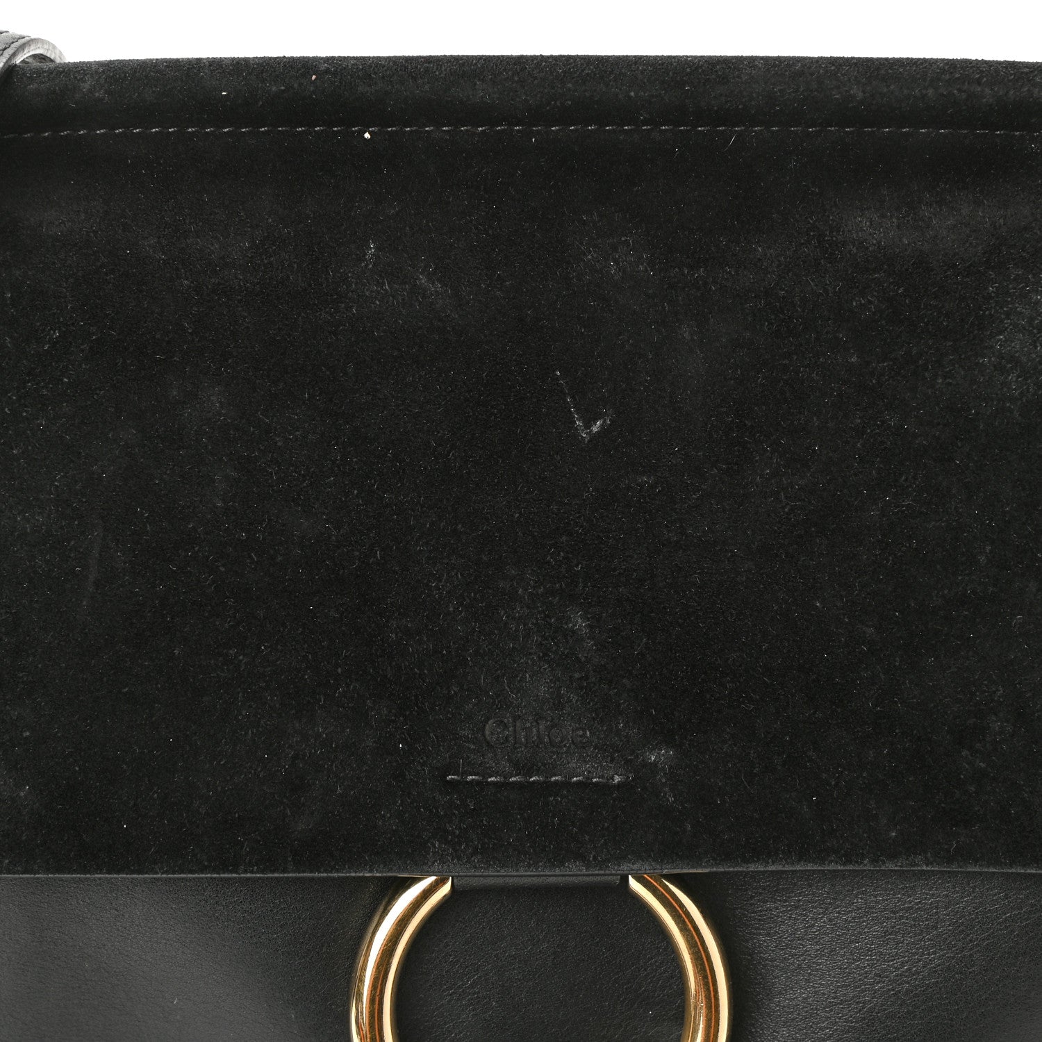 Chloe Suede Calfskin Medium Faye Shoulder Bag Black 8 of 9