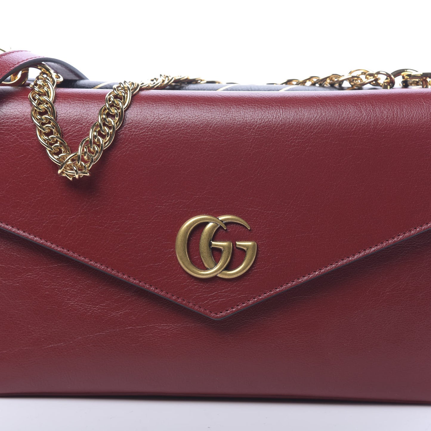 Calfskin Diagonal GG Medium Thiara Double Envelope Shoulder Bag Black Red