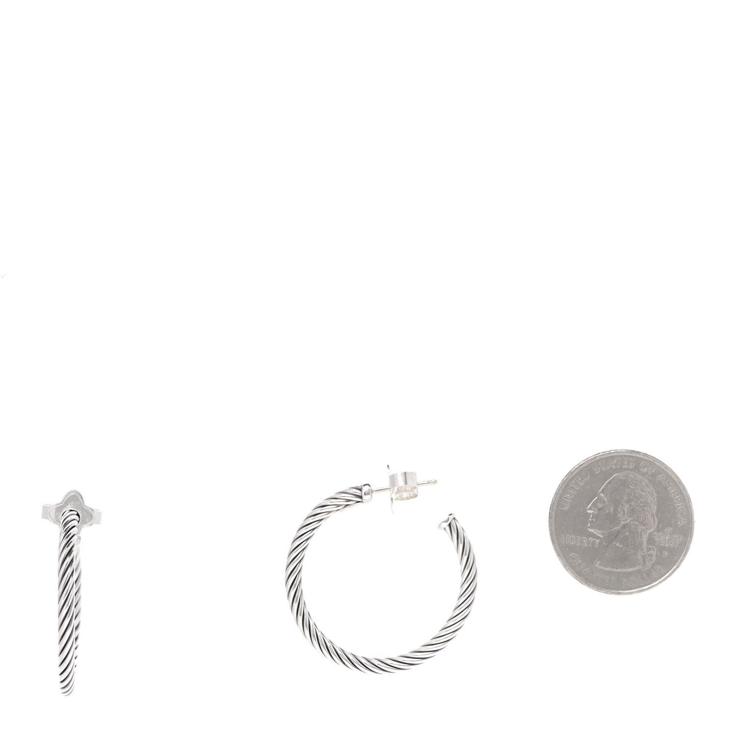 Sterling Silver Small Cable Classics Hoop Earrings