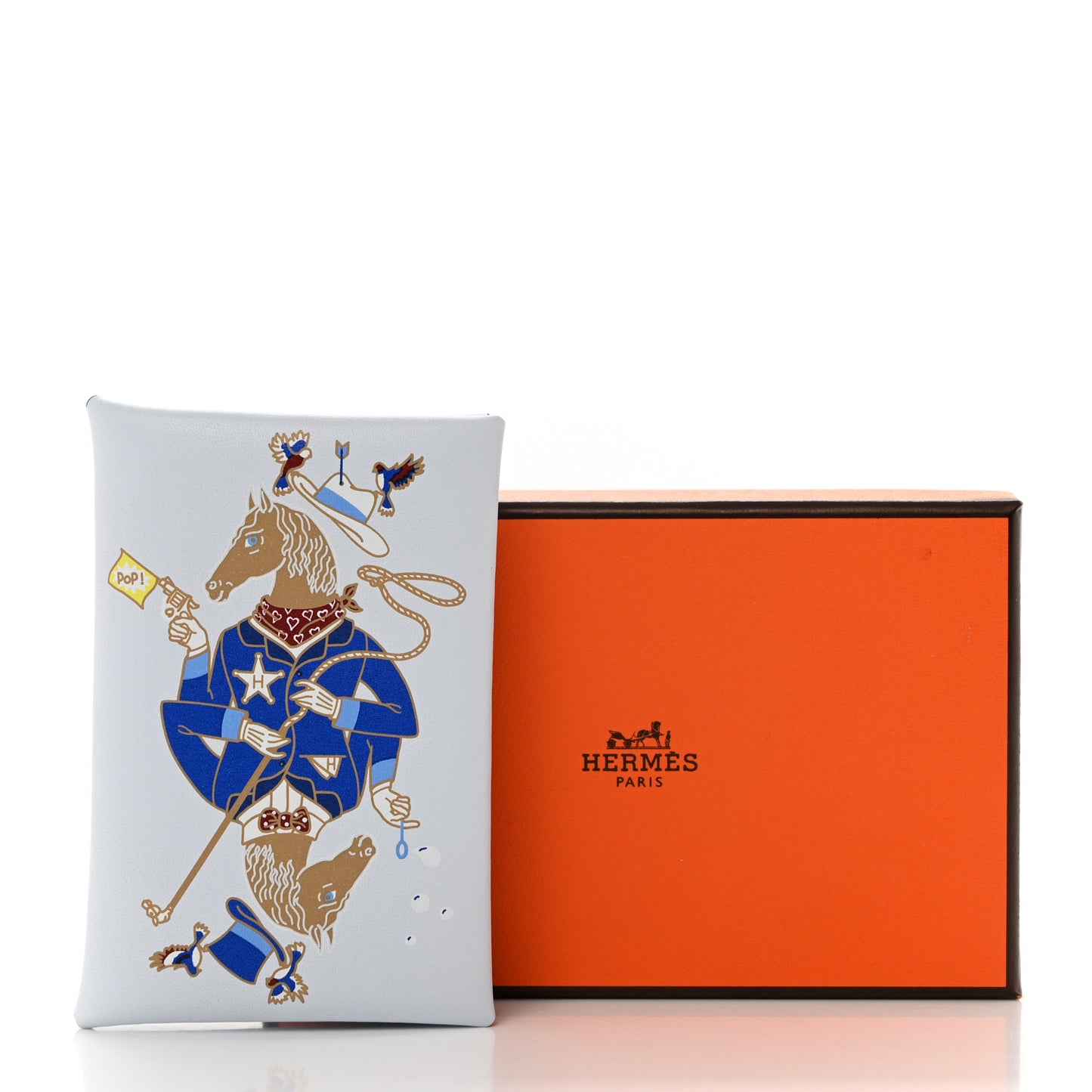 Swift Printed Cowboy Calvi Card Case Bleu Brume