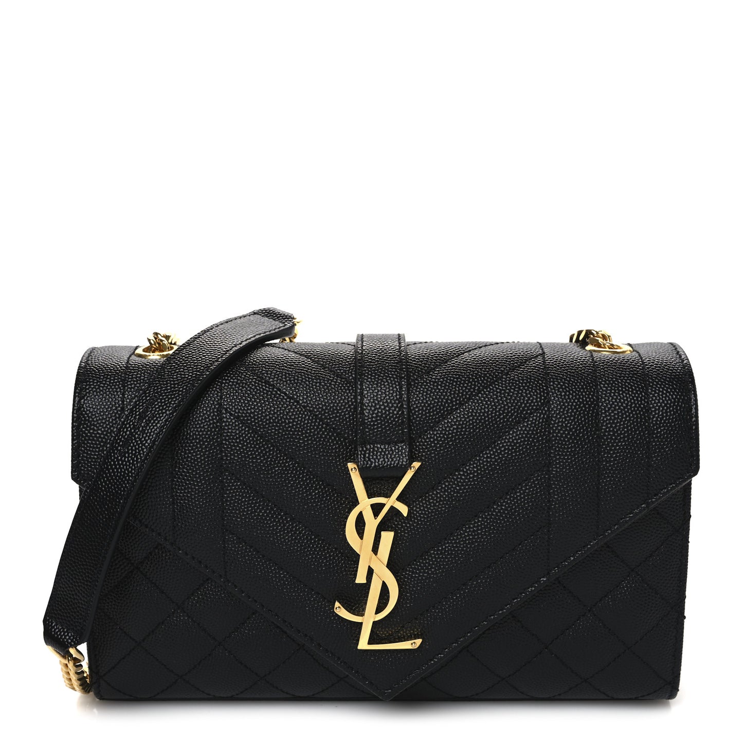 Grain De Poudre Textured Mixed Matelasse Triquilt Small Monogram Satchel Black