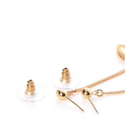 Chanel CC Drop Earrings Matte Gold 4 of 5